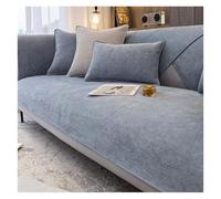 Funda de sofá de felpilla Suave 1/2/3/4 Plazas en Forma de L, Antideslizante, Lavable y Apta para Mascotas, se Adapta a múltiples Estilos, Modernos para decoración del hogar(Blue Gray,90x210cm)