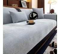 Funda de sofá de felpilla Suave Funda Asiento Sofa Manta Cubre Sofa Antideslizante Lavable y Apta para Mascotas, se Adapta a múltiples Estilos(Grey,90 * 280cm)