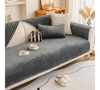 Funda de sofá de Franela Jacquard a Cuadros 3D Supersuave Antideslizante Lavable Resistente for Hombres Mujeres(Dark Grey,1pc/36''x82''/Rectangular)