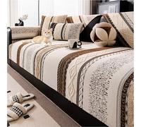 Funda De Sofá De Jacquard A Rayas, Chenilla Suave Funda Sofa Chaise Long 1 2 3 4 Plazas, Protector Cubre Sofa(D,90x240cm)