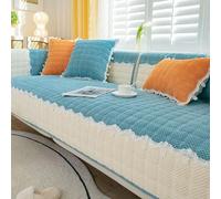 Funda de sofá de Pana Suave, Chaise en Forma de L Lavable y Antideslizante, decoración para el hogar, Funda de sofá, Alfombra para Mascotas de Cuadros en Patchwork, cojín pa Style-A 45x45cmPillowCase