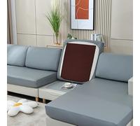 Funda de sofá de piel sintética impermeable elástica en forma de L, ajuste universal, color gris, protector de cojín para sofá de sala de estar, 1 pieza