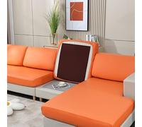 Funda de sofá de piel sintética impermeable elástica en forma de L, color sólido, para sala de estar, incluye funda de cojín, tamaño normal, 1 unidad