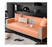 Funda de sofá de piel sintética impermeable para mascotas, antideslizante, funda para sofá de 1, 2, 3 y 4 plazas (naranja, 110 x 180 cm)