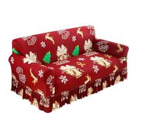Funda de sofá de Punto navideña Fundas elásticas para sofá con faldón Protector elástico para sillones Funda para sofá Tree Quadruple(93-118in)(235-300cm)