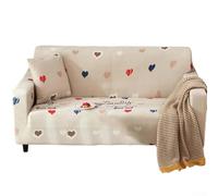 Funda de sofá de punto para sofá individual estándar con banda elástica que rodea toda la base y mecanismo de fijación de correa interna (beige amarillo)