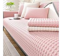Funda de sofá de Punto refrescante, Cómodo Material de Seda Hielo, Manta para Asiento, Corredor de sofá, Antideslizante(Pink,90x70cm)