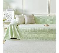 Funda de sofá de Seda de Hielo, Funda de sofá Lavable Antideslizante, Protector de Muebles Transpirable, Funda de sofá seccional y en Forma de L(Verde,210X300CM)