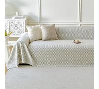Funda de sofá de Seda de Hielo, Funda de sofá Lavable Antideslizante, Protector de Muebles Transpirable, Funda de sofá seccional y en Forma de L(Gris,210X180CM)