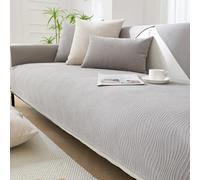 Funda de sofá de seda refrescante, antideslizante y transpirable, 3 cojines, se adapta a 1-4 asientos, gris, 90 x 210 cm, protección de verano para tu sofá