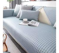 Funda de sofá de seda refrescante de verano, lavable, antideslizante, transpirable, protector de cojín para muebles (azul, 90 x 280 cm), ideal para decoración del hogar