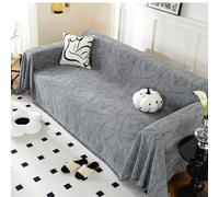 Funda de sofá de tela de chenilla Funda de sofá minimalista y lujosa Cojín de sofá de una pieza con borla Protector de muebles de salón multiusos para todas las esta(Size:180x380cm,Color:Gris oscuro)