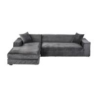 Funda de sofá de Terciopelo cálido, con Todo Incluido, Muy elástica, en Forma de L, for el Invierno, for Sala de Estar.(Gray 5,2seat 145-185cm 1pc)