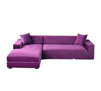 Funda de sofá de Terciopelo cálido, con Todo Incluido, Muy elástica, en Forma de L, for el Invierno, for Sala de Estar.(Purple,2seat 145-185cm 1pc)