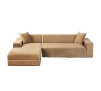 Funda de sofá de Terciopelo cálido, con Todo Incluido, Muy elástica, en Forma de L, for el Invierno, for Sala de Estar.(Khaki,1seat 90-140cm 1pc)