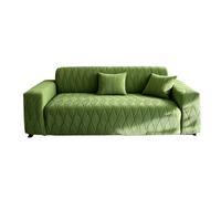 Funda de sofá de Terciopelo de Felpa Gruesa de Primera Calidad Funda de sofá de Alta Elasticidad Terciopelo súper Suave Felpa Patrón Minimalista de Jacquard Antides Verde Quadruple Seat [235cm-300cm]