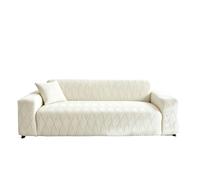 Funda de sofá de Terciopelo de Felpa Gruesa de Primera Calidad Funda de sofá de Alta Elasticidad Terciopelo de Felpa Lujoso Diseño Minimalista de Jacquard Funda ráp Beige Quadruple Seat [235cm-300cm]