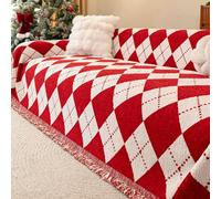 Funda De Sofá De Terciopelo Elástico Impermeable Antideslizante Para 1-5 Plazas En Forma De L, Protector De Invierno Para Mascotas, De Felpa Gruesa, Funda Univers Christmas-B 180*260cm/70.87*102.36in