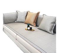 Funda De Sofá De Verano Refrescante,Fundas Protectoras Antideslizantes con Estilo para Sofá, Esteras De Bambú De Ratán, Tamaño : 1pcs -Gris plateado-80X150cm