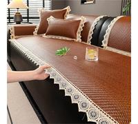 Funda de sofá de Verano, tapete de Seda de Hielo de ratán, Fundas de sofá, Protector Universal de Muebles de Aire for Sala de Estar(Coffee,70 * 190cm)