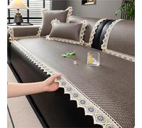 Funda de sofá de Verano, tapete de Seda de Hielo de ratán, Fundas de sofá, Protector Universal de Muebles de Aire for Sala de Estar(Gris,70 * 210cm)