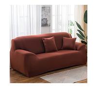 Funda de sofá elástica marrón de 4 plazas, protector de sofá esquinero, ajuste universal, de poliéster, diseño moderno para un fácil cuidado y elegante decoración del hogar