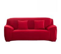 Funda de sofá elástica universal, color rojo sólido clásico, protector de piel antideslizante, se adapta a sofás de 1/2/3/4 plazas con reposabrazos, fácil de limpiar, perfecta para decoración del
