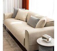 Funda de sofá en forma de L, antideslizante, para cuero, madera, tela, gato, resistente a los arañazos, mezcla de algodón y lino, 70 x 180 cm, se adapta a 1 4 plazas, elegante decoración del hogar
