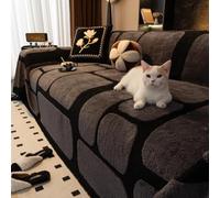 Funda De Sofá Engrosada, Fundas De Sofá A Prueba De Mascotas Para Muebles De Sala De Estar, Funda De Algodón De Terciopelo Shu, Protector De Cobertura Total Lavable A Máquin gray 180*320cm/70.9*126in