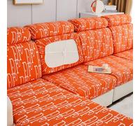 Funda De Sofá Estampada Cubre Respaldo 1 2 3 4 Plazas Fundas De CojíN De Asiento De Sofá Protector De Asiento Universal En Forma De L U, Individual Couch Cover(L: 65-95cm- W: 65-95cm,Orange 3)