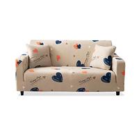 Funda de sofá estampada de 1 pieza, funda elástica para sofá, funda elástica para sofá, protector de muebles, tela jacquard, lavable, universal, 3 plazas, latido del corazón