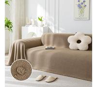Funda de sofá extragrande a cuadros color crema, impermeable, resistente a los arañazos, protector universal para sofá de 1 y 4 plazas, manta decorativa o colcha