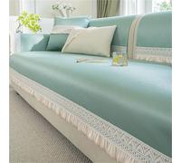 Funda De Sofá,Funda De Sofá De Verano De Seda De Hielo,Cojín De Sofá Antideslizante Protector De Sofá Transpirable Protector De Muebles(Verde,90 * 260cm)