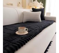 Funda De Sofá Gruesa-Funda para Sofá Universal Antideslizante, Cubre Sofa Forma L Y De Esquina,Duradero Y Lavable(Negro,90x180cm/3.0x5.9ft)