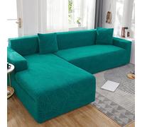 Funda de sofá impermeable 3D, transpirable y cómoda, protector de sofá para decoración del hogar, se adapta a 2 plazas de 145-185 cm (verde esmeralda estilo B-B)
