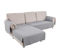Funda de sofá impermeable ajustable gris claro para sofás de 2 a 3 plazas, elegante funda de sofá para protección de muebles del hogar