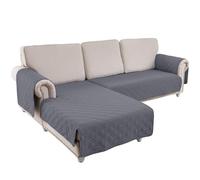 Funda de sofá larga impermeable ajustable gris para sofá de 2 y 3 plazas y elegantes fundas para sofás largos, perfectas para decoración del hogar