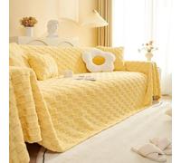 Funda De Sofá Manta De Sofá Moderna De Color Liso Sofá Toalla Universal De Terciopelo Antipolvo Protector De Sofá Transpirable E Hipoalergénico Protector De Muebles-Yellow||180 * 130cm