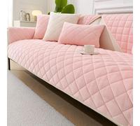 Funda de sofá modular de felpa suave apta para mascotas, antideslizante, protector de sofá en forma de L para 1-3 asientos, color rosa (110 x 160 cm), perfecta para los amantes de los animales
