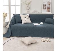 Funda de sofá multifuncional de lino Bouclé y manta protege sillón, sofá, cama y sillas, decoración elegante para exteriores e interiores, tamaño grande, 180 x 340 cm de diámetro