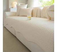 Funda de sofá refrescante de Verano,Protector de Muebles de sofá Lavable Suave Antideslizante,Fundas de sofá seccionales Lavables y Transpirables(Beige,90 * 300cm)