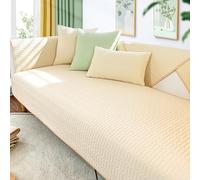 Funda de Sofá Refrescante para 1-4 Plazas - Protector Transpirable y Antideslizante, Cubresofá Suave y Cómodo con Agradable Tacto, Lavable para Sofás Seccionales en U/L(Beige,70 x 240cm)