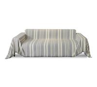 Funda de sofá reversible grande multifuncional para sofá de 2 a 3 plazas, manta decorativa con borlas, 180 x 420 cm, color gris claro, protector versátil para muebles, elegante decoración del hogar