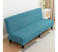 Funda de sofá sin brazos de 2 a 4 plazas, universal, elástica, impermeable, plegable, lavable, extraíble y extraíble, para sofás, Protector de Sofa Cama sin Reposabrazos Plegable,Verde smeraldo,M