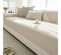 Funda de sofá Suave, Fundas para Sofa 1 2 3 4 Plazas Protector de Cubre, Funda Protectora de Sofás para Forma L, Fundas Antideslizantes Vintage,Caqui,36 * 82in/90 * 210cm