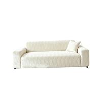 Funda de sofá súper elástica para sofá de 3 plazas Funda de sofá Universal de 1 Pieza Estilo Minimalista Felpa de Terciopelo Jacquard Antideslizante Lavable Resiste Beige Quadruple Seat [235cm-300cm]