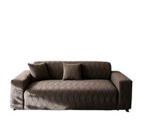 Funda de sofá súper elástica para sofá de 3 plazas Funda de sofá Universal de 1 Pieza Estilo Minimalista Felpa de Terciopelo Jacquard Antideslizante Lavable Proteg marrón Quadruple Seat [235cm-300cm]