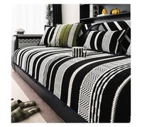 Funda de sofá universal de felpilla antideslizante para todas las estaciones, protector de sofá para familias con perros y gatos, cobertura completa, color negro, 110 x 240 cm, elegante