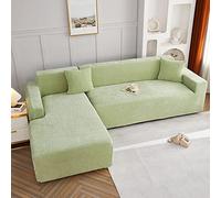 Funda de sofá universal elástica antiarañazos, de terciopelo colorido, protector de sofá de 4 plazas para sala de estar, se adapta a sofás de esquina (G 235 300 cm)