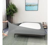 Funda de somier tamaño King - Falda de Cama elástica de Punto de Jersey Alrededor de 4 Lados para Hotel y hogar - King/Cal King/Olympic Queen, Gris Claro
